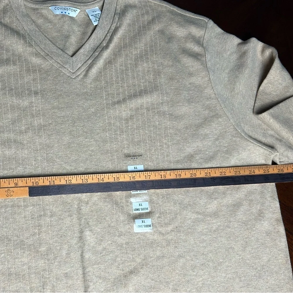 Covington Men's Tan V-Neck Sweater